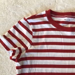 Madewell red stripe shirt